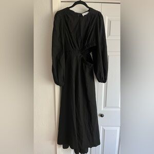 All About May Black Side Cut Out Midi Maxi Dress